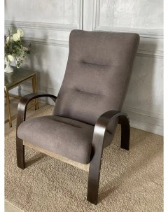 Кресло Энди коричневое велюровое 69x85x99 см каркас орех Спа-комфорт