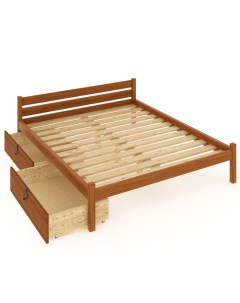 Кровать Классика с реечным основанием 200х160 с 2 выкатными ящиками ольха Solarius