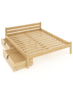 Кровать Классика с реечным основанием 200х160 с 2 выкатными ящиками без покрытия Solarius