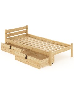 Кровать Классика с реечным основанием 200х100 с 2 выкатными ящиками без покрытия Solarius