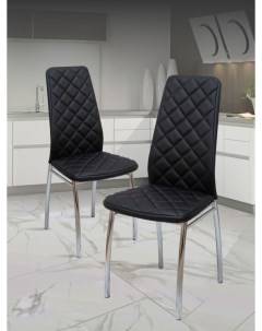 Кухонные стулья мягкие со спинкой 2 шт черный Мебель хром