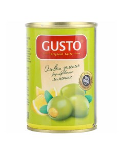 Оливки зеленые фаршированные лимоном 280 г Gusto