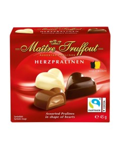 Конфеты шоколадные Мини сердца ассорти 45 г Maitre truffout