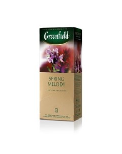 Чай Spring Melody в пакетиках черный 3 упаковки по 25 шт Greenfield