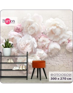 Фотообои флизелиновые 3d цветы Пионы F00303 300х270 см Bartonwall