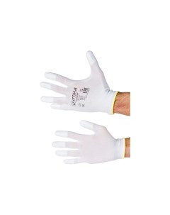 Перчатки нейлоновые с полиуретан покрыт кончиков пальцев бел ULT620F M Ultima