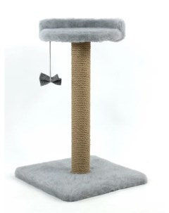 Когтеточка для кошек с игрушкой серая искусственный мех высота 60 см Meridian