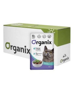 Влажный корм для кошек с курицей для стерилизованных 25шт по 85г Organix