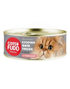 Влажный корм Holistic Кусочки трески с горбушей в соусе для кошек 80 г х 8 шт Cattofudo