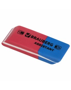 Ластик Assistant 80 41 х 14 х 8 мм красно синий прямоугольный скошенные края Brauberg