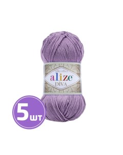 Пряжа Diva Silk effekt 622 фиолетовый 5 шт по 100 г Alize