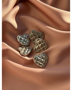 Пуговицы сердечко в форме сердца глянцевое серебро 16 мм Bouton