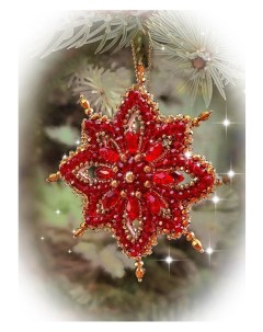 Набор для вышивания хрустальными бусинами Рождественская звезда Кардинал Образа в каменьях