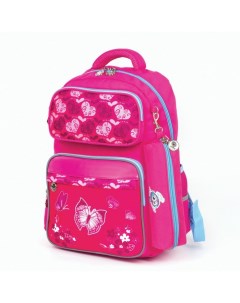 Рюкзак детский Бабочки с пеналом в комплекте 42х29х14 см цвет розовый Юнландия