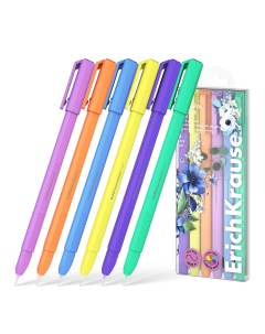 Набор из 6 ручек гелевых Paradise 61311 Stick Pastel Bloom 0 5 разноцветные Erich krause