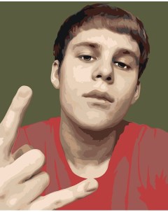 Картина по номерам Рэп музыкант Toxis Токсис Андрей портрет Цветное