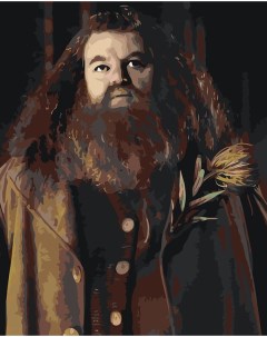 Картина по номерам Хагрид с цветком Гарри Поттер 40х50 Цветное