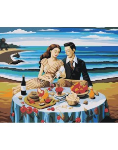 Картина по номерам Море Романтический ужин на берегу Цветное