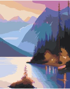 Картина по номерам Река в горах Цветное
