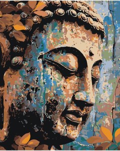 Картина по номерам Религия буддизм Будда лицо статуя Цветное