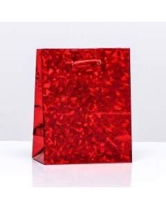 Пакет подарочный фольгированный Красный 14 Х 11 Х 5 см 12 шт Nobrand