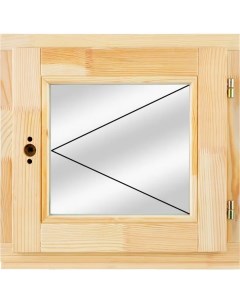 Окно деревянное одностворчатое сосна 460x470 мм ВxШ поворотное однокамерный стеклопакет цвет натурал Без бренда