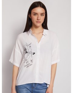 Рубашка из вискозы с коротким рукавом и принтом Zolla