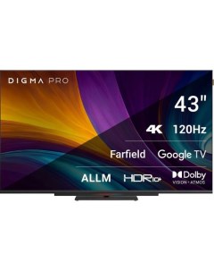 43 Телевизор UHD 43C 4K Ultra HD черный СМАРТ ТВ Google TV Digma pro