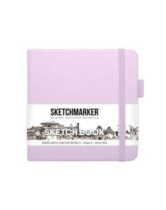 Блокнот для зарисовок 140г кв м 12 х 12 см 80 листов твердая обложка фиолетовый пастельный Sketchmarker