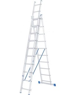Лестница 97820 3х10 ступеней алюминиевая трехсекционная Сибртех