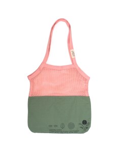 Комбинированная сумка шоппер и авоська градиент Pink Green Jungle story