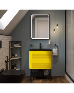 Мебель для ванной Twist 65 желтая Belinza