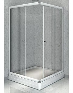Душевой уголок Дрим 90х90 профиль белый стекло прозрачное с низким поддоном Radomir