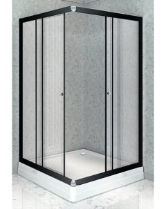 Душевой уголок Дрим 110х110 профиль черный стекло прозрачное с низким поддоном Radomir