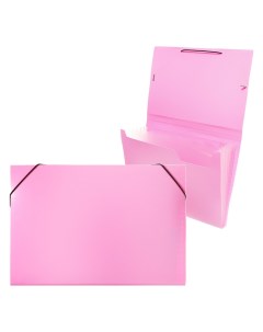 Папка картотека акварель 6 отдел a4 пластик 0 7мм фламинго черн резинка Calligrata