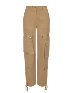 Бежевые брюки с карманами карго Ermanno firenze