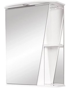 Зеркальный шкаф Бриз Э Брз02055 01СвЛ 55x72 см L с подсветкой выключателем белый глянец Misty