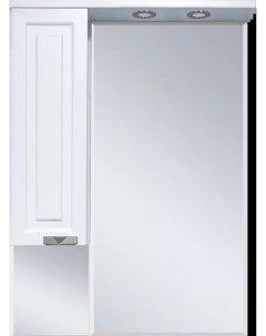 Зеркальный шкаф Терра П Тер02070 011Л 69x100 1 см L с подсветкой выключателем белый матовый Misty
