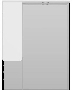 Зеркальный шкаф Чегет П Чег 02075 01Л 74x100 1 см L с подсветкой выключателем белый глянец Misty