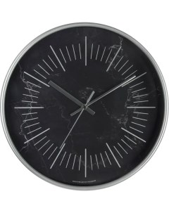 Часы настенные круглые пластик цвет черный бесшумные o30 см Troykatime