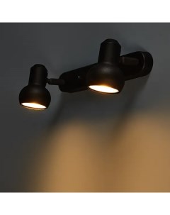 Спот поворотный накладной S621 IP20 2 лампы GU10 5 м цвет черный Без бренда