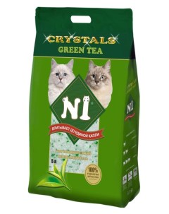 Наполнитель для кошачьего туалета 1 Crystal Green Tea 5 л 1%