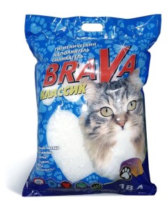 Наполнитель для кошачьего туалета Классик силикагель 18 л Brava