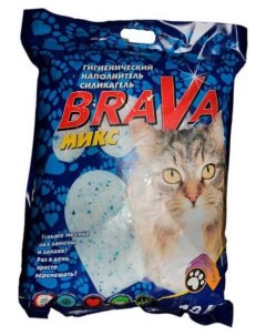 Наполнитель для кошачьего туалета Микс силикагель 18 л Brava