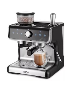 Кофеварка рожковая КТ 7173 1 55 кВт кофе молотый зерновой 2 8 л ручной капучинатор дисплей черный се Kitfort