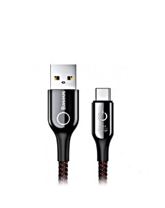 Кабель USB USB Type C быстрая зарядка 3А 1 м черный C shaped Light Intelligent power off CATCD 01 CA Baseus