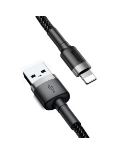 Кабель USB(Am)-Lightning 8-pin(M), быстрая зарядка, 2А, 3 м, черный/серый, Baseus Cafule (CALKLF-RG1)