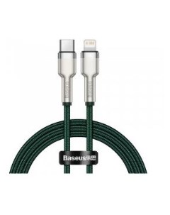 Кабель USB Type C Lightning 8 pin 2 4А 20 Вт 1 м зеленый Cafule Series CATLJK A06 Baseus