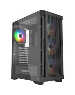 Корпус Ultimate, ATX, Midi-Tower, USB 3.0, RGB подсветка, черный, без БП (CUB-A4) Powercase