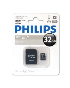 Карта памяти 32Gb microSDHC Class 10 адаптер FM32MA45B 97 Philips